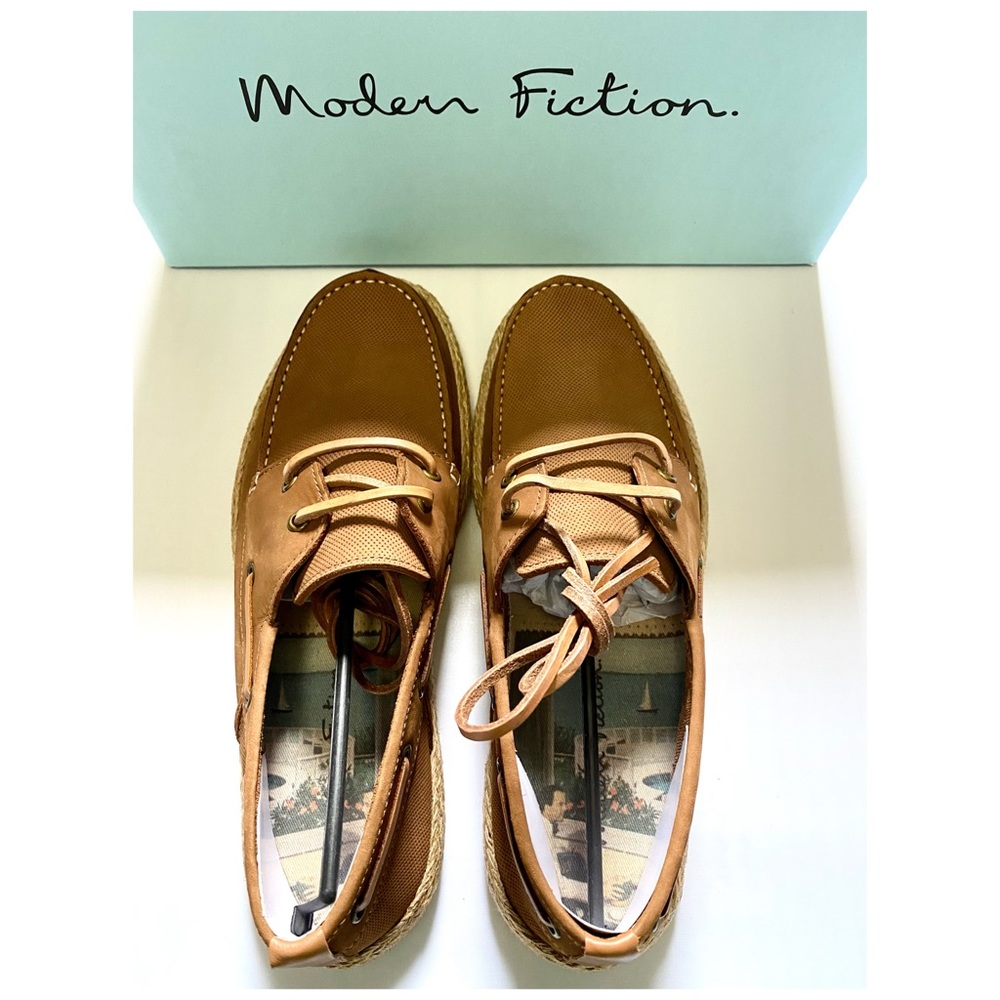 NEW Modern Fiction Proverb Perforated Boat Shoes - Picture 3 of 5